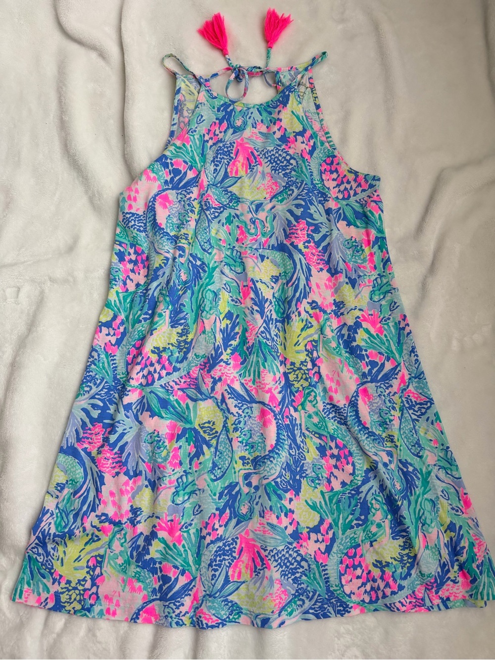 Lilly Pulitzer Margot Swing Mermaid Cove 100% Pima Cotton Dress Small